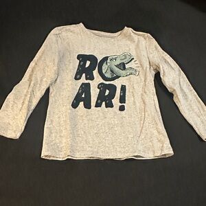 OshKosh B'gosh Beige Long Sleeve 'ROAR!' Dinosaur Tee